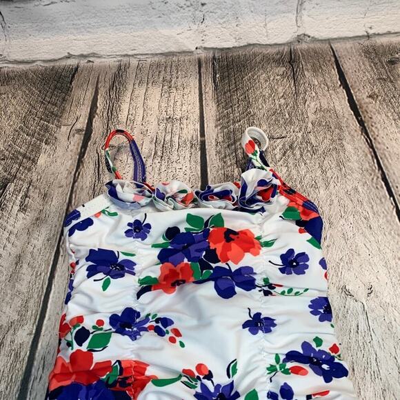 JANIE AND JACK Girl’s Retro Style Flowered One Piece Swimsuit / Size: 3-6 Months - Picture 2 of 6